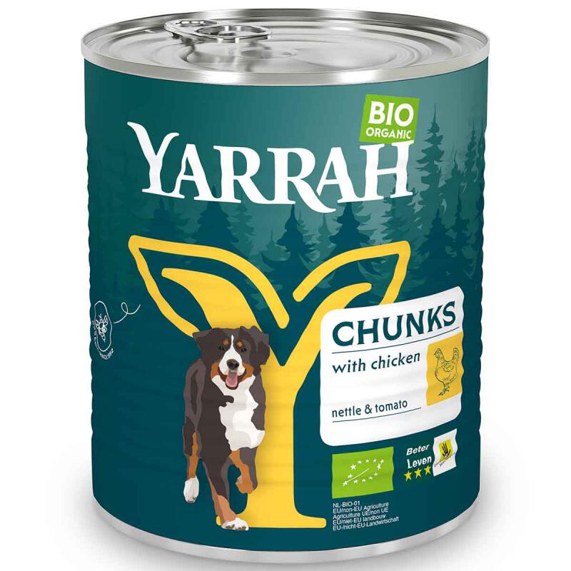 Honden brokjes kip van Yarrah, 6x 820 gr